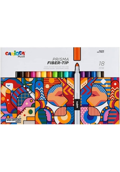 Carioca Plus Prisma Fiber Uçlu Keçeli Boya Kalemi 18'li