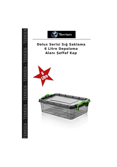 Delux Serisi Sığ Saklama 6 Litre Depolama Alanı Şeffaf Kap Çok Renkli