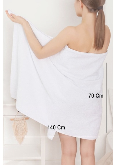 Pamuklu, Beyaz Banyo Havlusu Spa Ve Otel Havlusu 70x140 Cm Beyaz