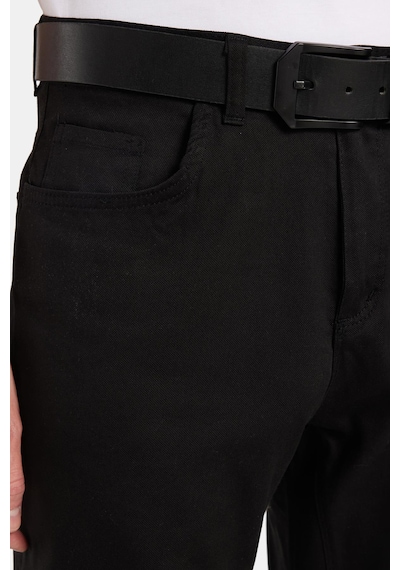 Tudors Erkek Regular Fit Rahat Kesim Mevsimlik Kanvas Siyah Pantolon-34476 Siyah