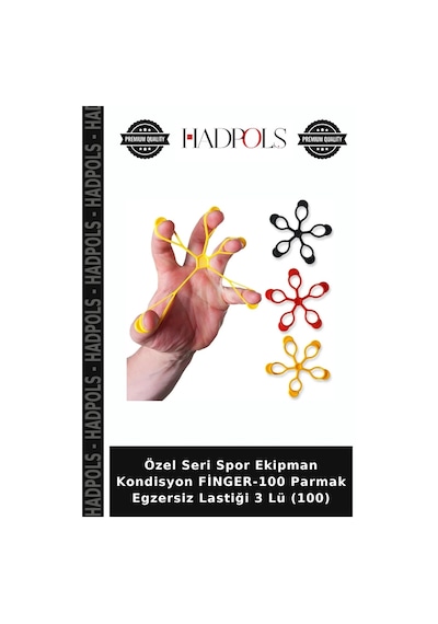 Özel Seri Spor Ekipman Kondisyon Finger-100 Parmak Egzersiz Lastiği 3 Lü 100 Çok Renkli