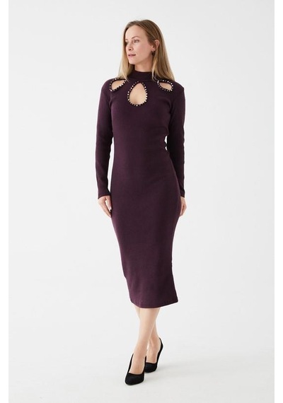 Zhlbutik Damla Yaka Kaşkorse Elbise 001