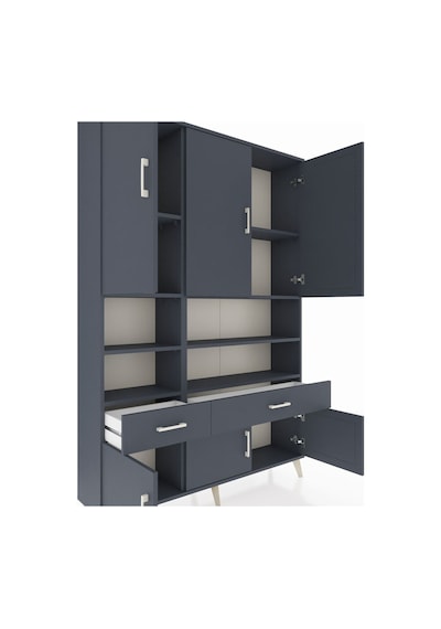 Arges Dolap 8 Raflı 2 Çekmeceli 6 Kapaklı 132x30x195 Antrasit-antrasit/antrasit Antrasıt/antrasıt Arges Dolap 8 Raflı 2 Çekmeceli 6 Kapaklı 132x30x195 Antrasit-antrasit/antrasit Antrasıt/antrasıt