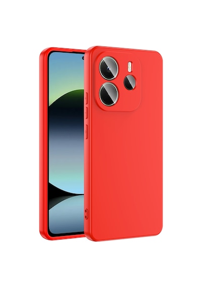 Xiaomi Redmi Note 14 4g Kılıf Yumuşak Silikon Kamera Korumalı Lansman Ata Pro Tech Kırmızı
