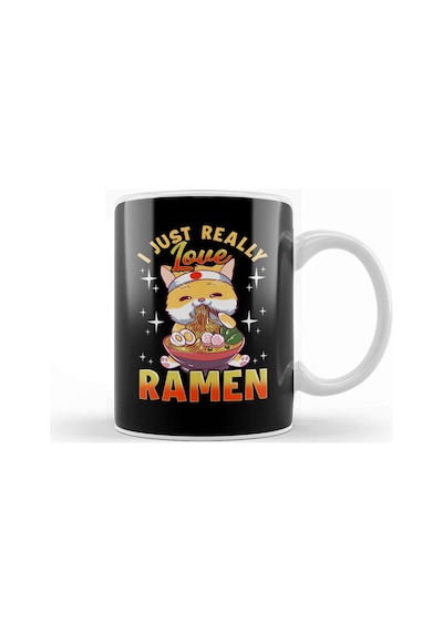 Kawaii Cat I Just Really Love Ramen Anime Kitty Kupa Bardak Porselen Karışık
