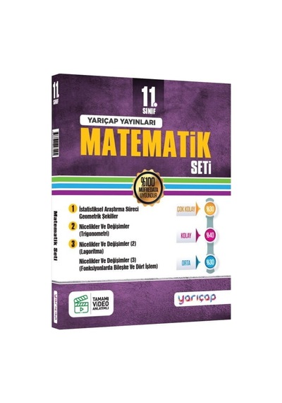 11. Sınıf Matematik Seti Yarı Çap Yayınları