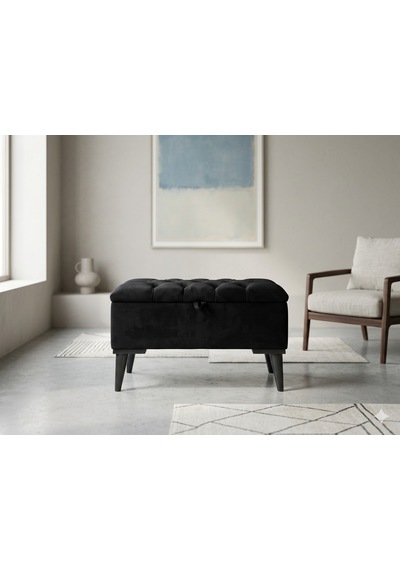 Sandıklı Puf Bench Ayakucu 65 35 Siyah