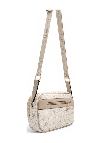Silver & Polo Silver Polo Bej - Kum Monogram Kadın Çapraz Çanta Sp1162