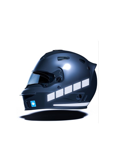 Şerit Tasarımlı Reflektif Gri Motosiklet Kask Sticker Çınar Extreme