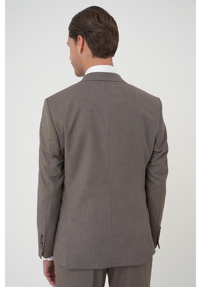Efor Slim Fit Çift Yırtmaç Dokulu Esnek Klasik Vizon Takım Elbise Tk 915 Vizon