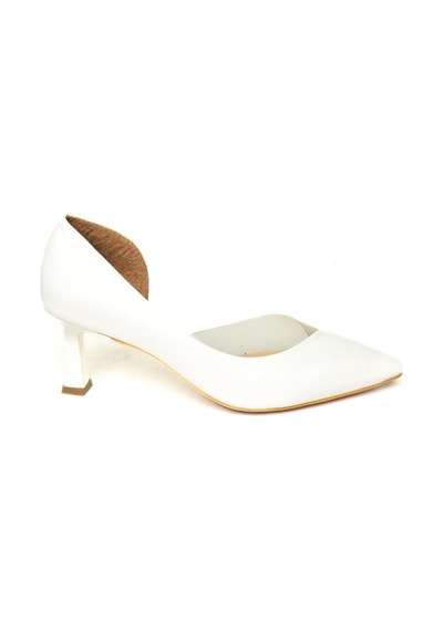Fox Shoes U676035309 Beyaz Kalın Topuklu Kadın Ayakkabı Beyaz-suni Deri Çok Renkli