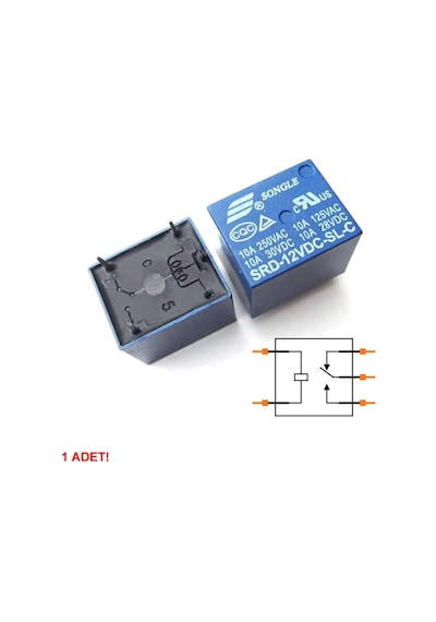 250v 10a Srd-12vdc-sl-c 12v Dc Röle 5 Pin Pcb Montaj Tip 220v No Nc Güç Rölesi