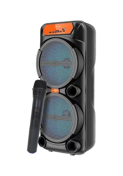 Kablosuz Mikrofonlu Büyük Boy Şarjlı Hoparlör Taşinabilir Bluetooth Speaker Siyah