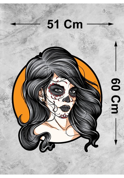 Gotic Girl Sticker - Gotik Kız Sticker - Araba Oto Motosiklet Karavan Cam Laptop Bavul Sticker - 00159 60X51 Cm