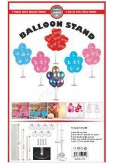 Şeffaf Doğum Günü Ayaklı Balon Süsleme Standı Ve 7'li Balon Diğer