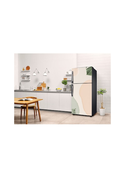 Pastel Soyut Yaprak Buzdolabı Kaplama Sticker Kendinden Yapışkanlı Folyo 75x200 Cm