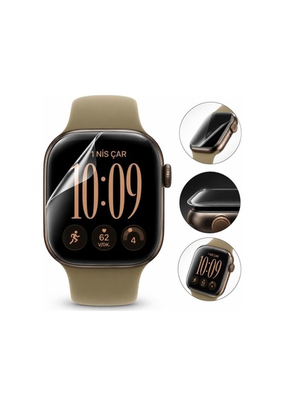 Apple Watch Series 12 42mm İle Uyumlu Ekran Koruyucu Tpu A3582 Şeffaf Çizilmeye Dayanıklı Akıllı Saat Koruması 2 Adet Çok Renkli