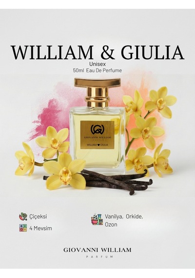 William Giulia Kadın/erkek Parfümü Yazlık Güçlü Kalıcı Etkileyici Vanilya Ve Kremsi Orkide Çiçeksi