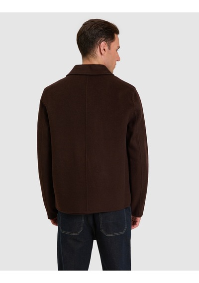 Pierre Cardin Koyu Kahverengi Yün Karışımlı Düğmeli Kaşe Mont 50330196-vr084