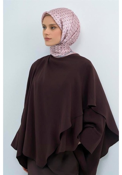 Armine Tivil Saf İpek Eşarp 9548 - 04 Pembe Logo Desen Pembe