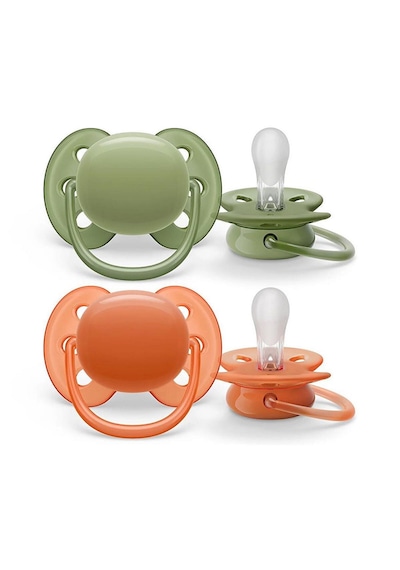 Philips Avent Ultra Soft 2'li Emzik 18+ Ay Turuncu - Yeşil
