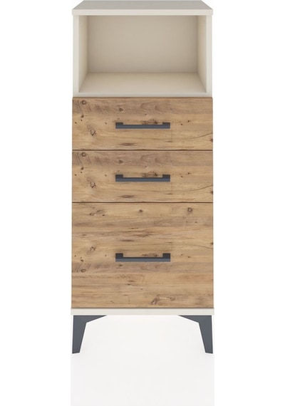 Arges Komodin Tek Raflı 3 Çekmeceli 44x30x106 Aytaşı-çam Aytaşı