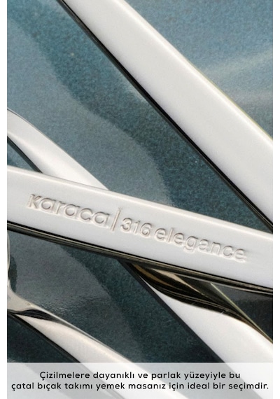Karaca  Elegance New Thor V2 Platin 12 Kişilik 84 Parça Çatal Kaşık Bıçak Takımı