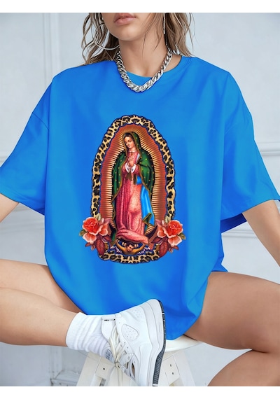 Noıssey Urban Pop Graphic Kadın Tişört Koleksiyonukod 5118 Bebe Mavi
