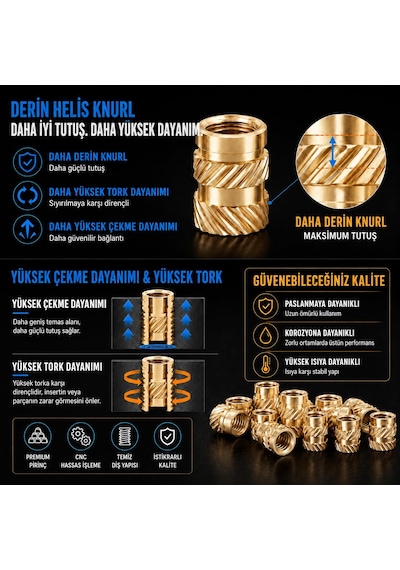 460 Adet Pirinç Insert Somun Seti, Yerleştirme Aparat Seti, M2 M2.5 M3 M4 M5 M6 3d Yazıcı Plastik Çakma, Gömme 17.4 X 9.8 X 4.5 Santimetre