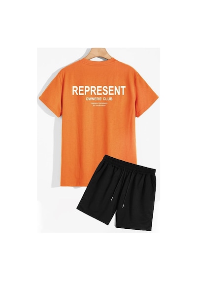 Uyguntarz Represent Şort T-shirt Eşofman Takımı Turuncu
