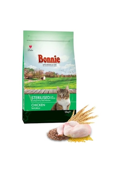 Bonnie Kısırlaştırılmış Tavuklu Kedi Maması 1,5 Kg