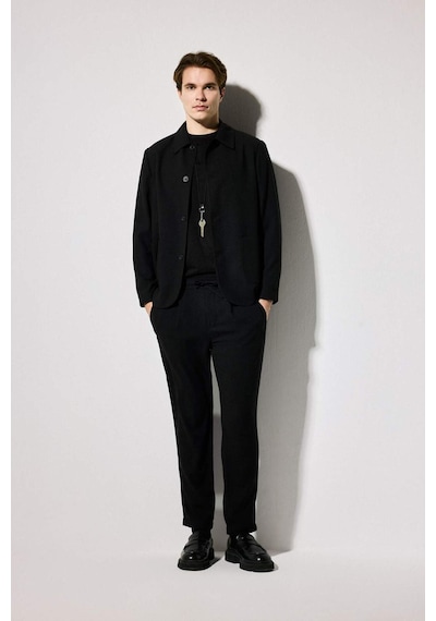 Defacto Regular Fıt Polo Yaka Yarım Astar Blazer Ceket G7591ax26smbk27 Siyah-bk27