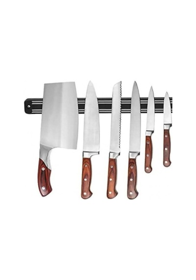 Mıknatıslı Bıçak Askısı Kepçe Tutucu Bıçak Tutucu Mıknatıs Askılığı 33 Cm Metal Siyah Tr Diğer