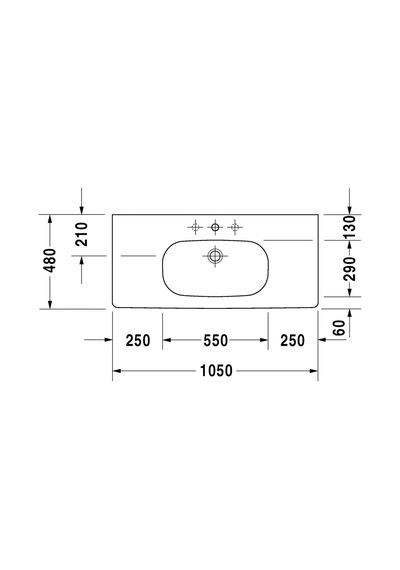 Duravit D-Code Etajerli Lavabo 1050 x 480 MM 03421000002