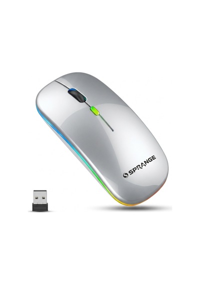 Sprange Sr-m1 Bataryalı Wireless Type-c Şarjlı Kablosuz Mouse Mouse Akt00847 Gümüş