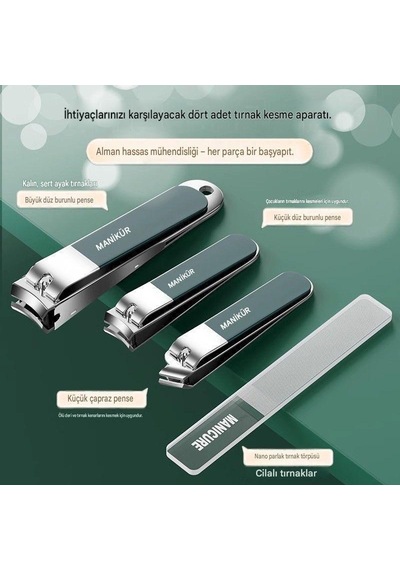 Tırnak Makası & Kulak Bakım 10 Parçalı Set Paslanmaz Karbon Çelik