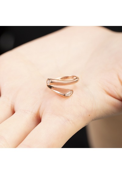 Tesbihane Beyaz Zirkon Taşlı Rose Renk Ayarlanabilir Ölçü 925 Ayar Gümüş Kadın Yüzük Pembe