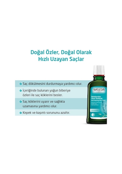 Weleda Revitalizing Hair Toner Organik Biberiye Özlü Canlandırıcı Saç Toniği 100ml