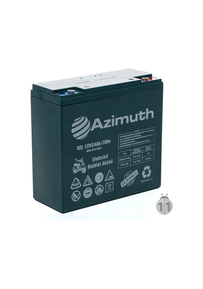 Azimuth 12v 24 Ah Amper Elektrikli Bisiklet Aküsü-