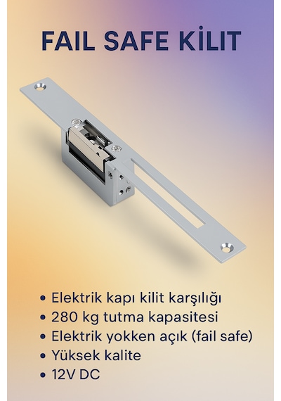 Elektronik Kilit Basaç Kapı Karşılığı Fail Safe Enerji Yokken Açık