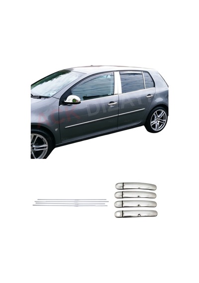 Volkswagen Golf 5 2004-2009 Araca Özel Krom Cam Çıtası + Krom Kapı Kol A+ Paslanmaz Çelik