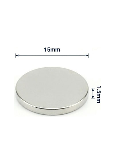 25 Adet - 15x1.5 Mm Neodyum Mıknatıs Neodim Magnet Yuvarlak