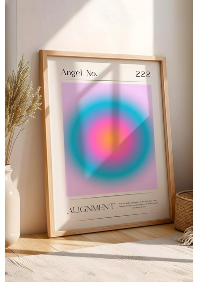 Angel No 222 Alignment Çerçeveli Tablo Melek Sayıları Hizalamak Aura Enerji Renkleri
