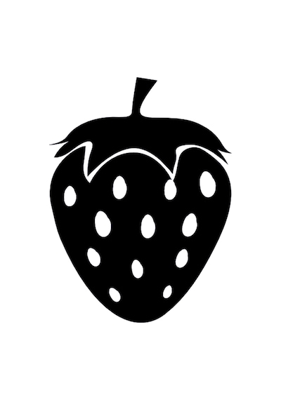 Çilek Folyo Sticker 50cm Uzunluk Siyah