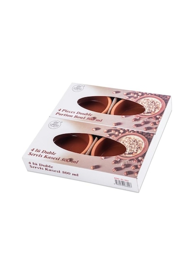 Elizi Çömlekleri 4 Adet Toprak Güveç Kasesi, Fırın Sütlaç Yoğurt Kabı 4 Lü Set 4x500ml Toprak