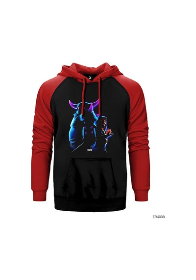 Clash Of Clans Büyücü Ve Pekka Gri Renk Reglan Kol Sweatshirt / Hoodie