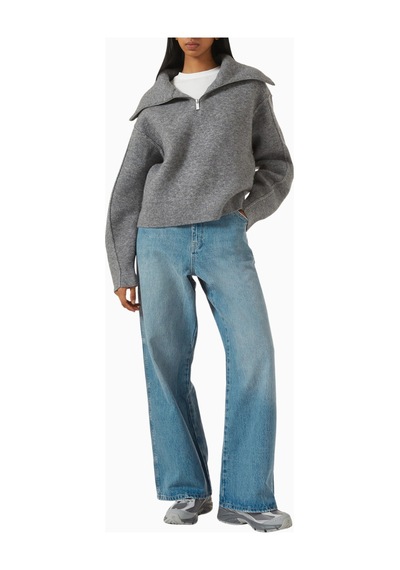 Represent Polar Half-zip Knit Sweater, Gri Lüks Yarım Fermuarlı Triko