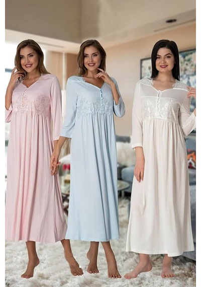 Kadın Ekru Hamile Lohusa Gecelik Ekru / 2xl -dw3012ef-86d0018320272 Açık Bej - Beyaz