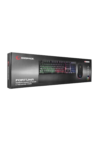 Rampage KM-RX7 Fortuna Kablolu Gökkuşağı Aydınlatmalı Oyuncu Klavye Mouse Set