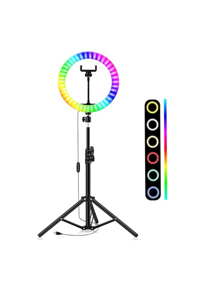 Dymax 10" Renkli Selfie Led Işığı RGB Ring Light Yuvarlak Işık